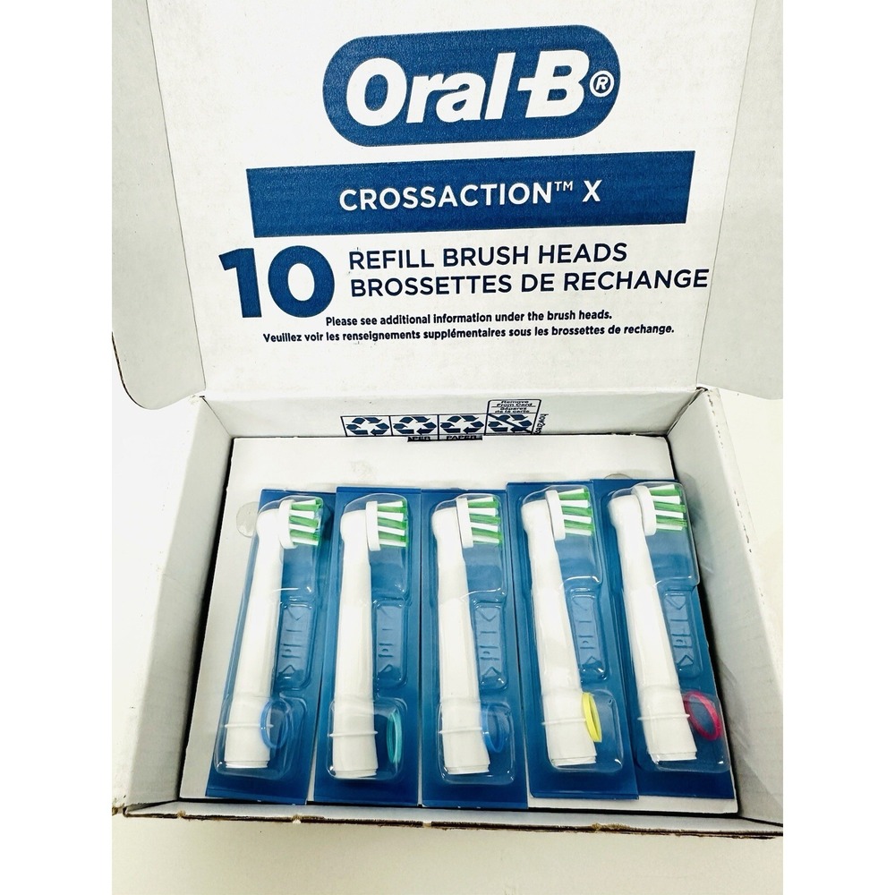 Lot of 10 Oral-B Refill Electric Toothbrush Flossaction X Brush Heads New Open!